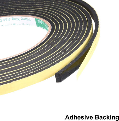 uxcell Sealing Foam Tape 5mm Wide 3mm Thick 4m/13ft Long, Self Adhesive Weather Strip for Window Door Insulation, Pack of 2