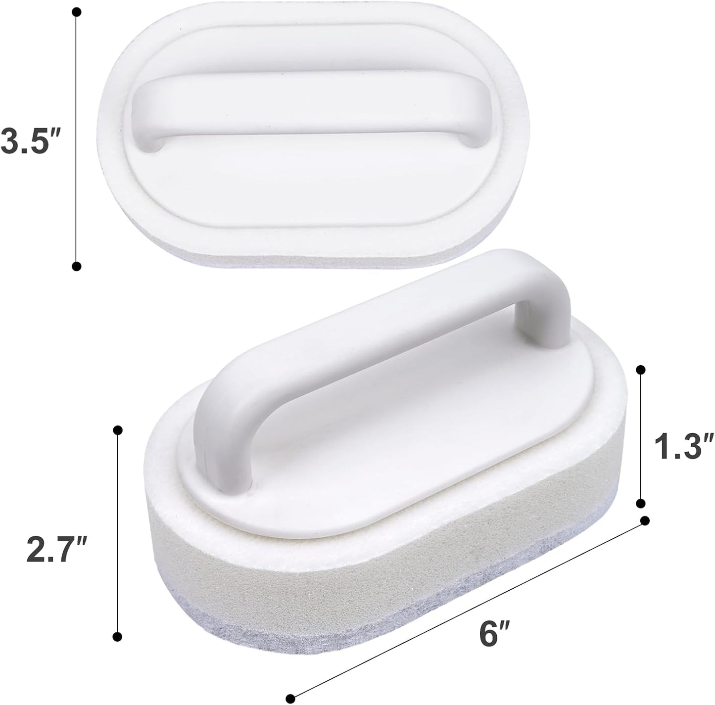 TidyMister Thickened Handheld Scrub Pad for Hot Tubs, Spas & Pools, Non-Scratch Replaceable Scouring Pads for Tile Cleaning, 2 Pack