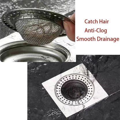 Shower Drain Hair Catcher, Shower Drain Basket, Easy to Clean Stainless Steel Mesh Hair Trap, Reusable Anti-Clog Drain Strainer Filter for Bathroom Sink, Shower & Tub, Fits 2-Inch Inner Diameter Holes