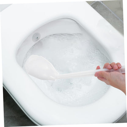 OUNONA Elastic Toilet Bowl Mop Brush Long Handle Soft Swab Under Rim Cleaning Bathroom Scrubber