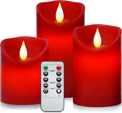 Waterproof Flameless Remote Control Candles 2PACK(D3''*H5.5'')Battery Operated Flickering LED Pillar Candle,plastic with 10-Key 24Hours Timer for Outdoor/Indoor Party Garden Lanterns Porch Ivory