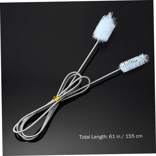 1Pc Spring Cleaning Brush for Aquariums Double Head Nylon Brush for Water Pumps Filters and Pipes Long Flexible Design for Hard to Reach Areas