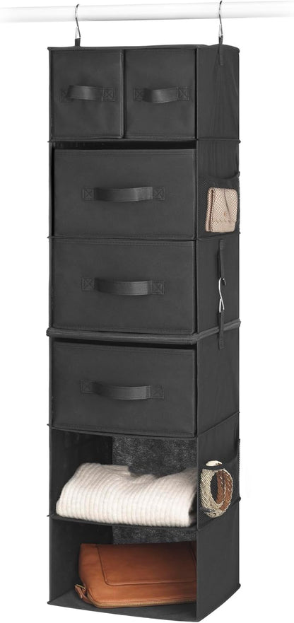Whitmor 5 Section Closet Organizer - Hanging Shelves with Sturdy Metal Frame