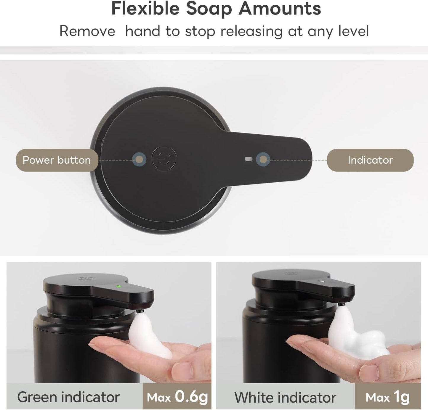 Automatic Foaming Soap Dispenser, Rechargeable Touchless Foam Hand Soap Dispenser for Bathroom, Soap Pump for Kitchen, Water-Resistant, Xmas Gift 10oz