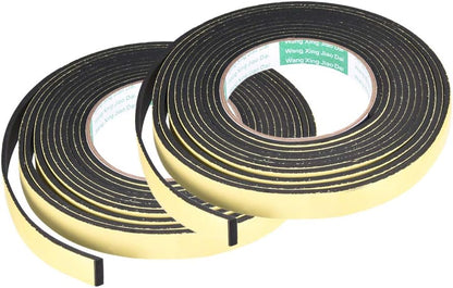 uxcell Sealing Foam Tape 5mm Wide 3mm Thick 4m/13ft Long, Self Adhesive Weather Strip for Window Door Insulation, Pack of 2