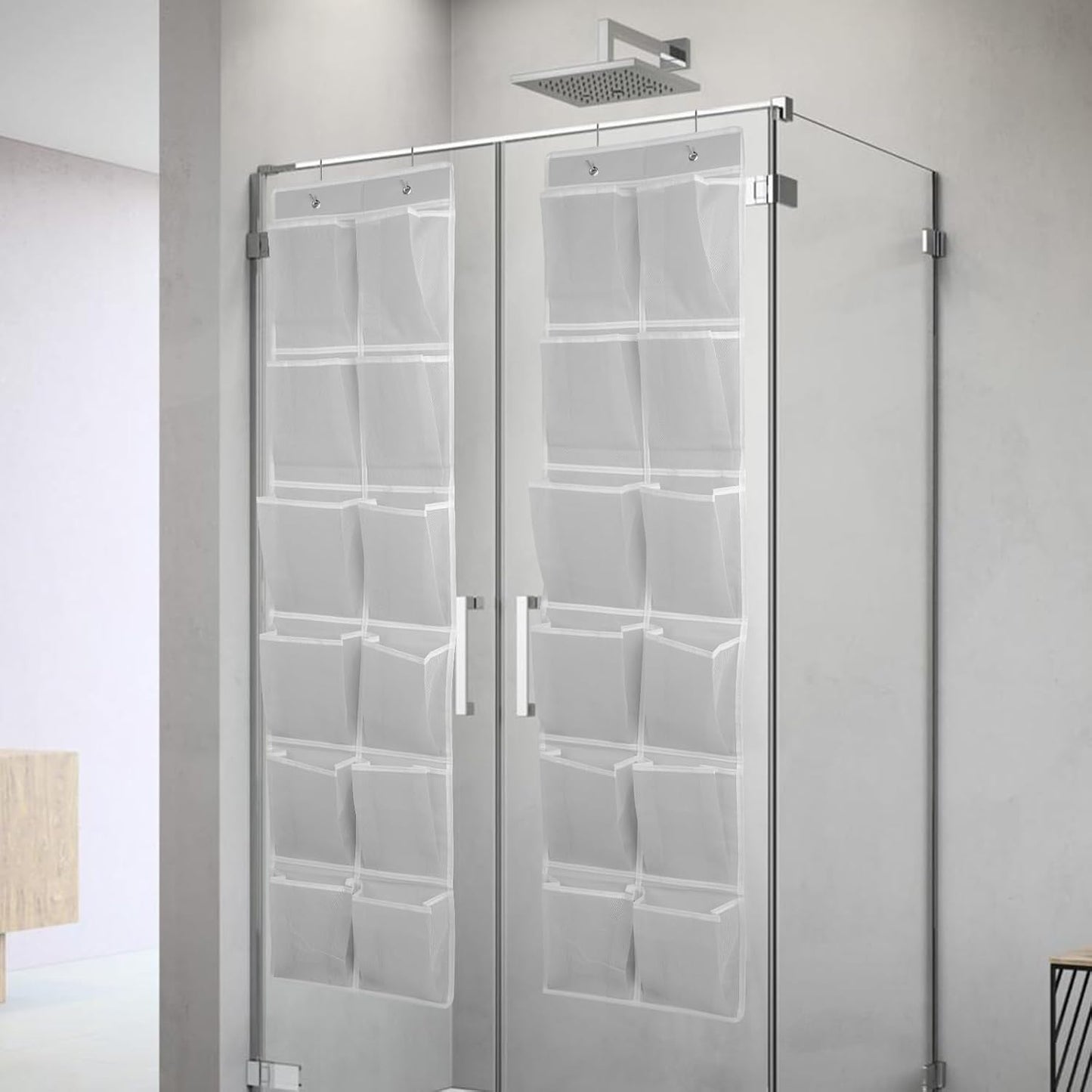 GOMAJI 2PK 12 Large Pockets Over Door Hanging Shoe Organizer