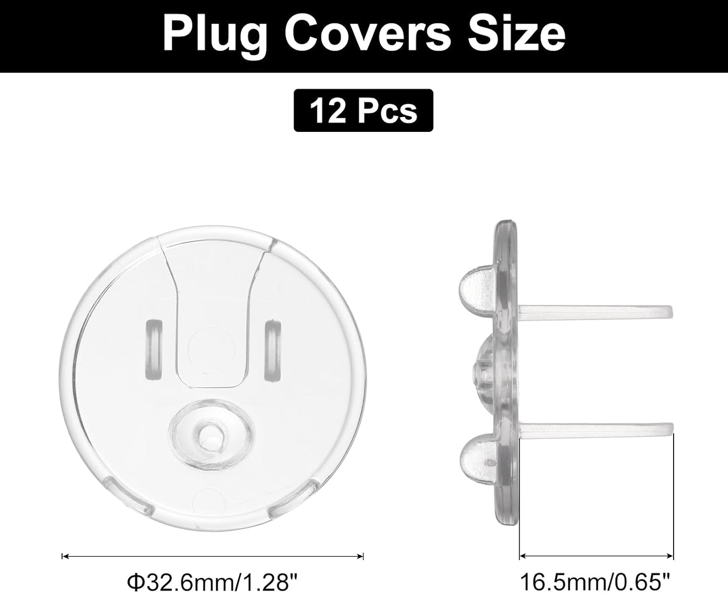 MECCANIXITY 24 Pack Outlet Covers Proofing, Plug Covers Easy Installation Electric Plug Protectors Safety Socket Cover Plugs Protector Black