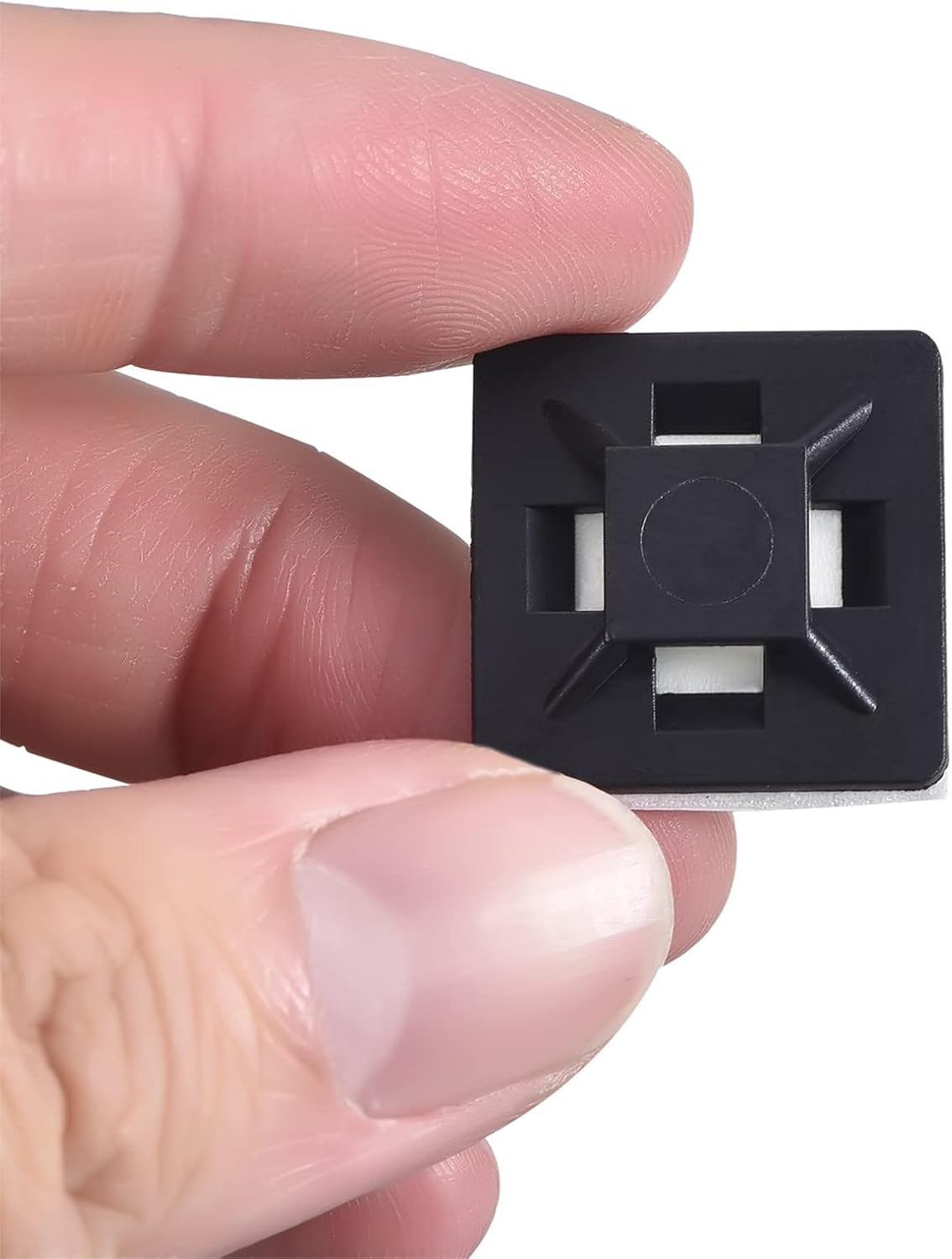 Hicarer 100 Pack Adhesive Clips for Wire Zip Tie Holder Mounts Self Adhesive Cable Base Holders Black Multi Purpose Cords Cable Tie Sticky Desk Wall Organizer