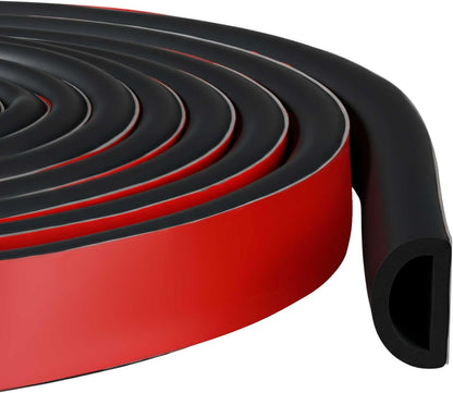 Pangda 13ft Foam Rubber D Shape Seal Strip 1" W x 0.5" H Self Adhesive EPDM Rubber Weather Stripping RV Slide Out Seal Heavy Duty Automotive Weather Stripping for Car Truck RV Boat Home