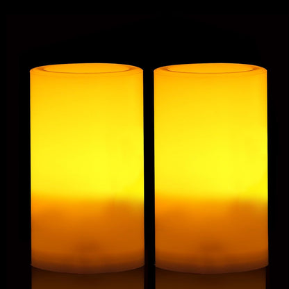 CANDLE CHOICE Waterproof Outdoor Battery Operated Flameless Candles with Remote Timer Plastic Flickering Fake Electric LED Pillars for Lantern Garden Wedding Christmas Decorations 3x4 Inches 3 PCS