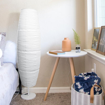 TOYANDONA Lamp Shade, Paper Floor Lampshade Foldable Standing Floor Lamp Shades Replacement Making Light Soft for Living Room Hotel Home（43. 23 Inches）