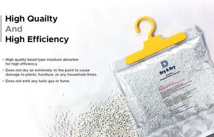 Dry & Dry 2 Packs [Net 14 Oz/Pack] Premium Hanging Moisture Absorber to Control Excess Moisture for Basements, Closets, Bathrooms, Laundry Rooms. - Ultra Strong Moisture Absorber