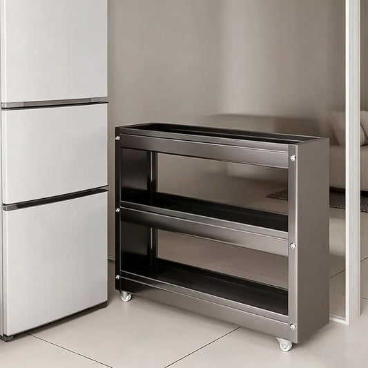 Slim Storage Cart with Multi-Width Options, Carbon Steel Rolling Utility Cart, Narrow Gap Organizer for Kitchen Next to Fridge, Bathroom, Laundry Room(Gray 6-Tier 5.9" W x 66.9" H) - Colors A