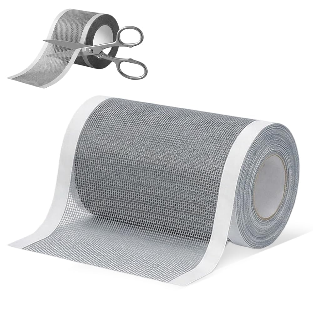 Strong Adhesive Screen Repair Tape, Window Screen Repair Kit, Fiberglass Mesh Screen Repair Kit for Window and Door, Self-Adhesive Patch for RV, Tent, Pool, Patio, Porch Netting (1 PCS, 3 in*18 FT)