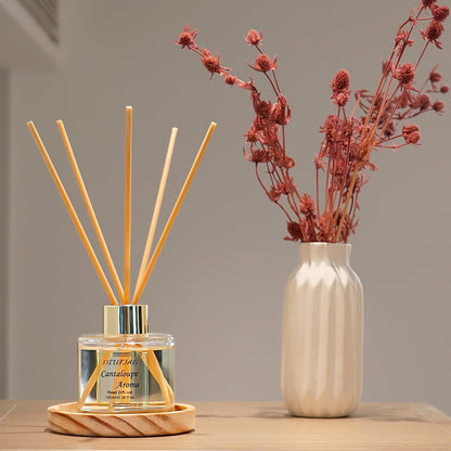 100ml Scent Diffuser with 6 Fiber Sticks, 3.5 oz Reed Diffuser Set Aromatherapy Fragrance Diffusers Air Fresheners for Home Bedroom Bathroom (Coconut)
