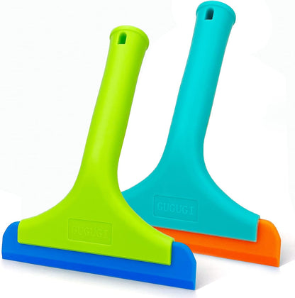 Super Flexible Silicone Squeegee, Auto Water Blade, Water Wiper, Shower Squeegee, 5.9'' Blade and 7.5'' Long Handle, for Car Windshield, Window, Mirror, Glass Door