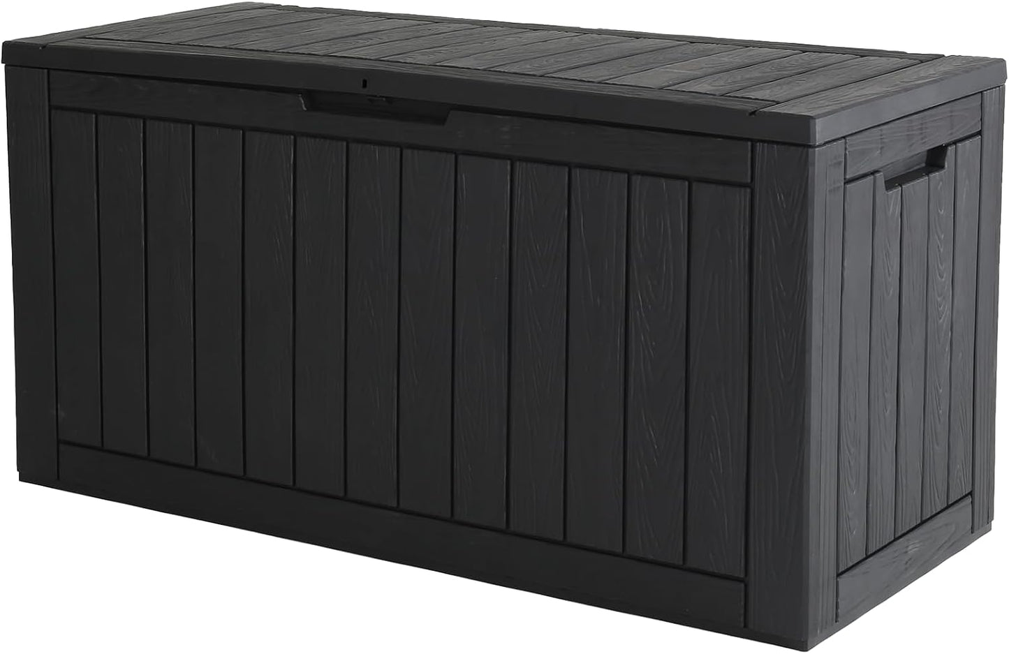 Bifanuo Large Outdoor Deck Box, Waterproof Resin Storage Box with Hydraulic Rods, Lockable Patio Storage Bench with 330 Lbs Load Capacity