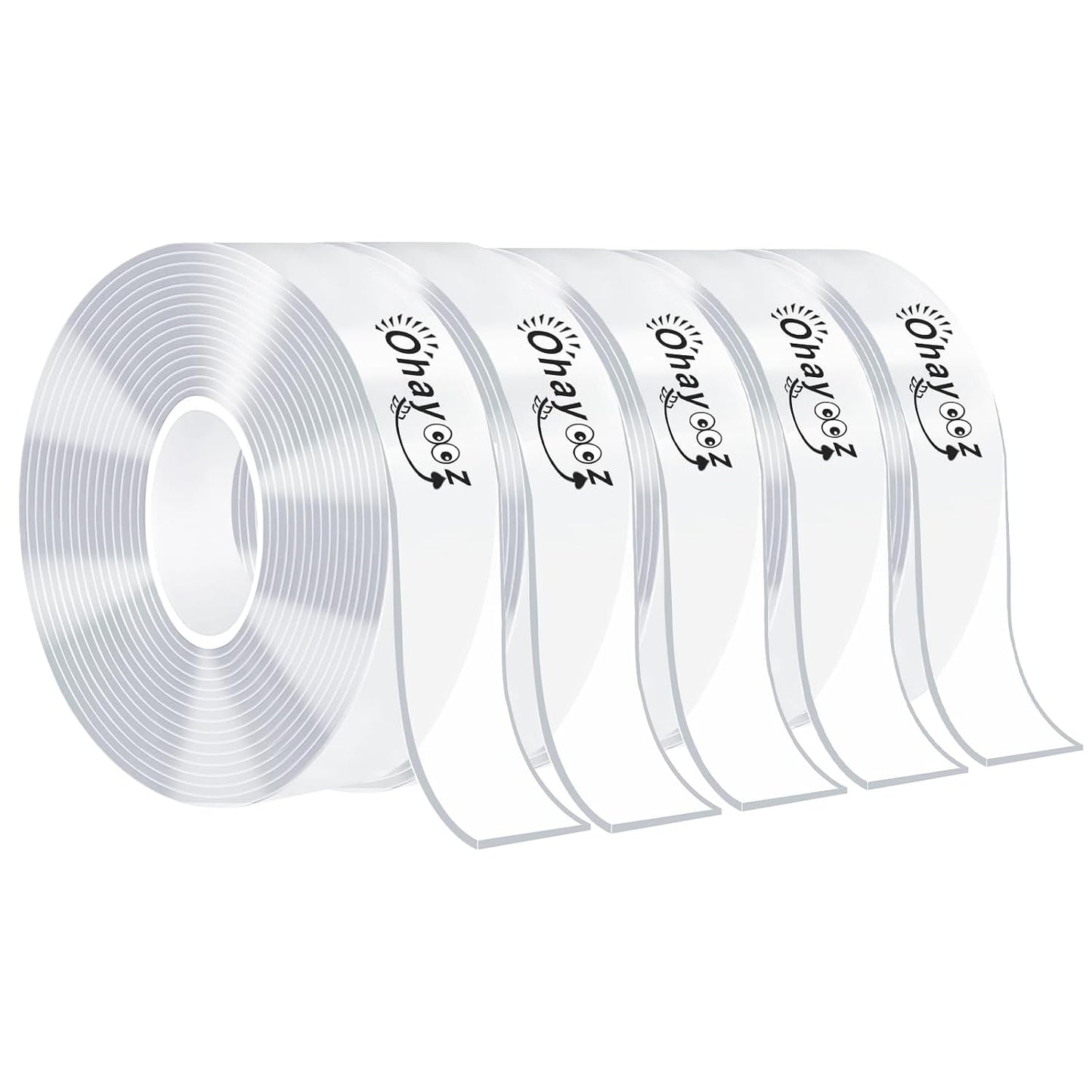 Ohayooz® Extra Strong Double Sided Tape Heavy Duty Removable 10FT, Clear Sticky Nano Adhesive Wall Tape for Hanging Picture, Poster, Carpet, Photo Deco