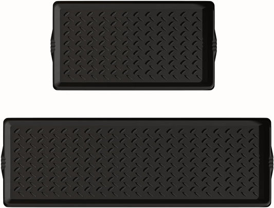 Boot-Tray Set Heavy Duty Rubber Mat with Lip Waterproof Shoe Mat Tray Set for Entryway Indoor