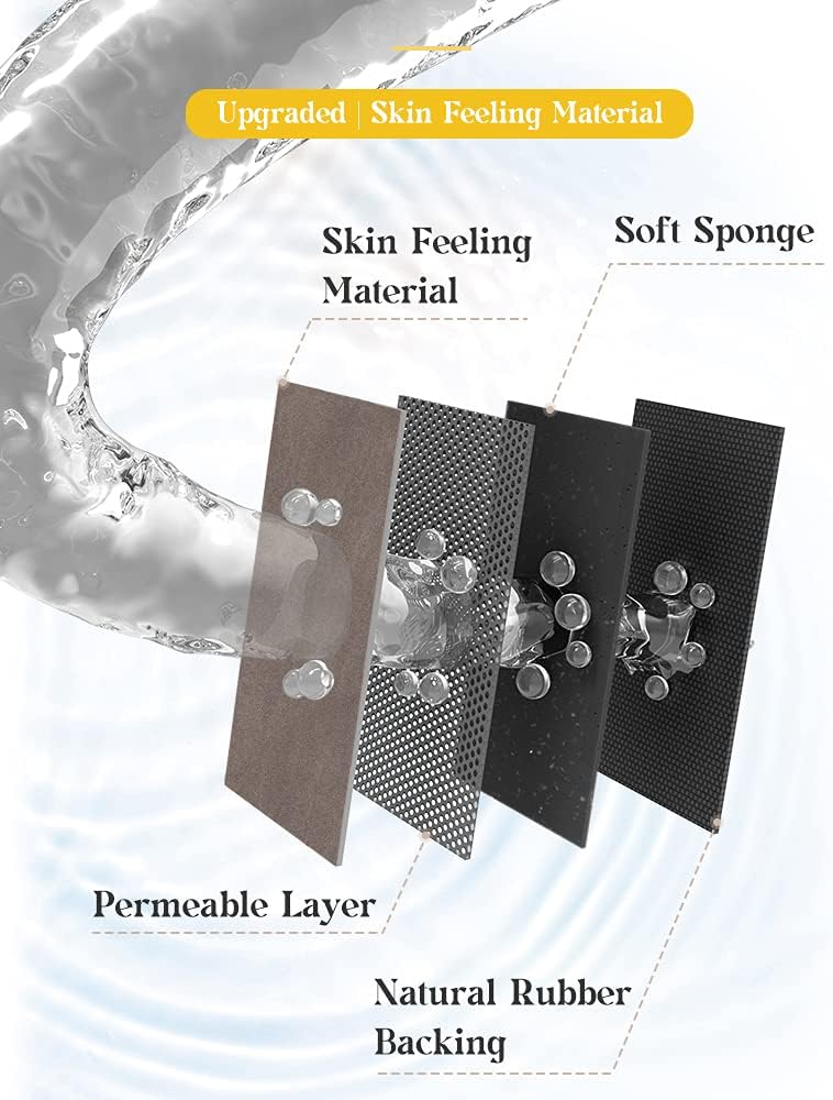 MontVoo -Bath Mat-Rubber Backing Non SlipThin Bathroom Rugs Fit Under Door- Quick Dry Absorbent Faux Suede Surface Grey Bathroom Floor Mats-Shower Rug for in Front of Bathtub Shower Gray 16x24