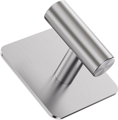 Aikzik 4 Pack Large Heavy Duty Wall Hooks - 26lb Max, Stainless Steel Adhesive Towel Hook, Shower Hooks for Hanging Towel, Coat, Robe, Wall Hook for Use in Bathroom, Kitchen and Door, Matte Black