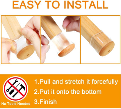 VIUME 24 Pcs Chair Leg Floor Protectors for Hardwood Floors Silicone Covers Felt Pads Furniture Leg Caps Anti-Scratch Reduce Noise Fit (1-5/16" to 2")