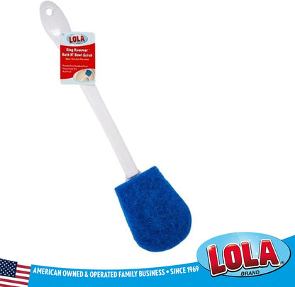 LOLA Toilet Bowl Brush w/Curved Head, Coated Wire, Durable Poly Bristles, Reaches Under Toilet Bowl Rim, 1 Pack