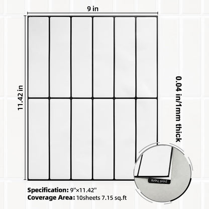 Peel and Stick Backsplash Tile for Kitchen, 10 Sheets, 11.42''x9'' | Beige Gray 3D Self Adhesive Wall Tile Back Splash for Kitchen, Bathroom, Laundry Room