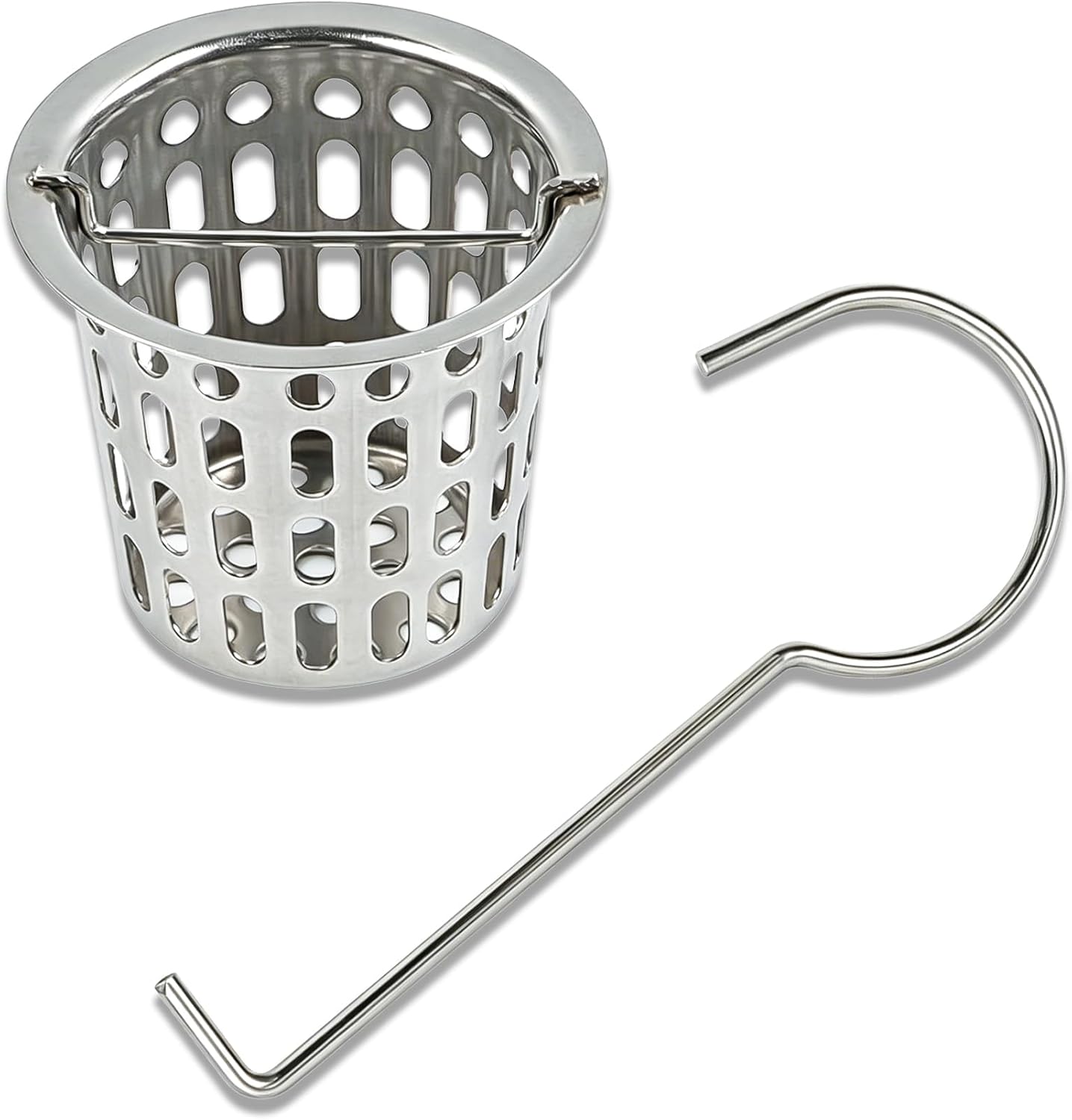 2 Pcs Shower Drain Strainer Hair Catcher, 304 Stainless Steel Drain Strainer Compatible with Oatey Designline Linear & Square Shower Drains with Drain Grate Lifting Key, Vertical Hook Style