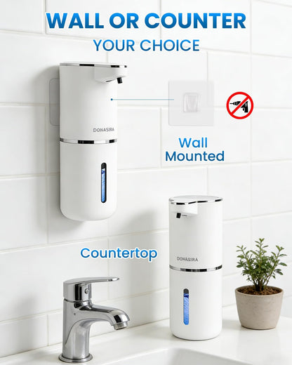 Automatic Liquid Soap Dispenser Touchless, USB Rechargeable Hand Soap Dispenser, 4 Adjustable Volume Levels, IPX5 Waterproof, 12.8oz/380ml Wall Mounted for Bathroom Kitchen Countertop, White