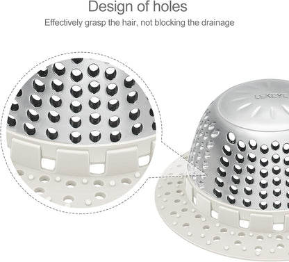 LEKEYE Drain Hair Catcher/Bathtub Drain Cover/Drain Protector for Pop-Up & Regular Drains(Patented Product)