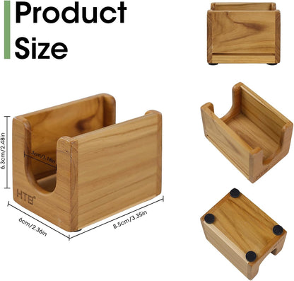 HTB Sponge Holder for Kitchen Sink,Teak Wood Dish Sponge Caddy Rack Tray Stand with Drain,Kitchen Sink Storage Organizer Countertop