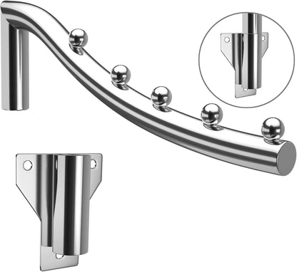Folding Clothes Hanger Rack Wall Mount, Wall Mounted Clothes Rack Metal, 2 Pack Stainless Steel Garment Hooks Clothing Multiple Hook Space Saving for Closet Organizer, Bathroom, Laundry Room, Kitchen