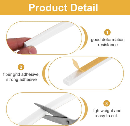 MECCANIXITY Weather Door Seal Strip Tape, Door Insulation Stripping Single Side Strong Self Adhesive Foam Tape Gap Filler for Door, Window, 1/4 Inch x 1/16 Inch x 32 Feet White 2 Pack