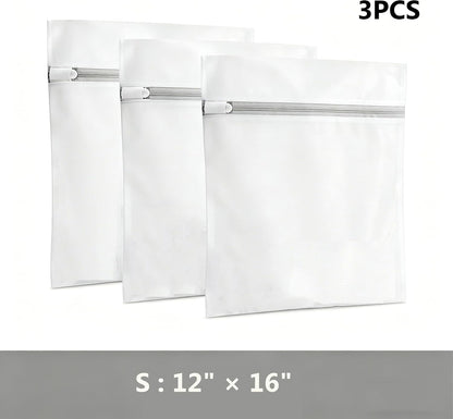 3Pcs Mesh Laundry Bags with Sturdy Zipper,washing Bags for Washing Delicates,Protect Clothes in Washing Machine for Home, College & Dorm (3 Medium)