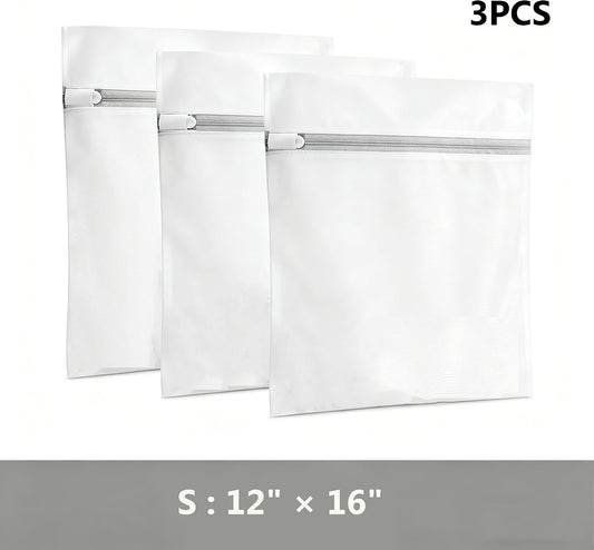 3Pcs Mesh Laundry Bags with Sturdy Zipper,washing Bags for Washing Delicates,Protect Clothes in Washing Machine for Home, College & Dorm (3 Medium)