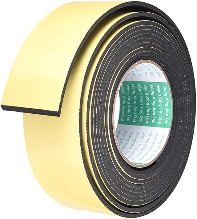 uxcell Sealing Foam Tape 5mm Wide 3mm Thick 4m/13ft Long, Self Adhesive Weather Strip for Window Door Insulation, Pack of 2