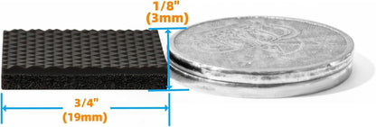 Non Slip Furniture Pads 1/2" x 3" Rubber Strips Self Adhesive Furniture Grippers Chair Leg Pads Rubber Chair Feet Anti Scratches Non Skid Furniture Pad Floor Protectors, 40 Pcs Rectangle