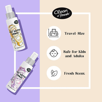 Clean-n-Fresh Toilet Spray, 6.8 Fl.oz Poo Spray | Up to 400+ Uses, 100% Natural Plant Essential Oil Citrus Scent, Bathroom Deodorizer