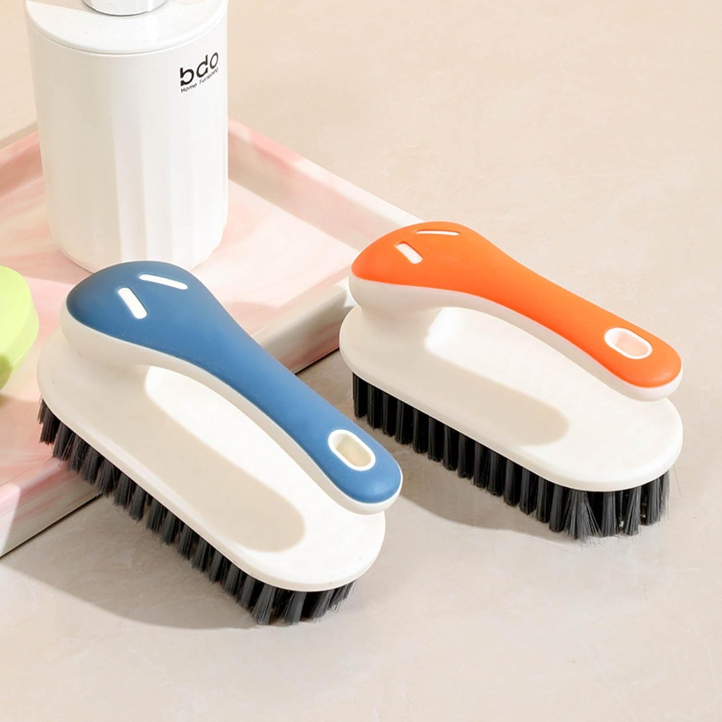 2 Pack Soft Bristle Cleaning Brush & 2 Pack Stain Remover Brush Laundry Brush Scrub Brush Household Cleaning Brushes for Fabric,Carpet, Clothes, Shoes