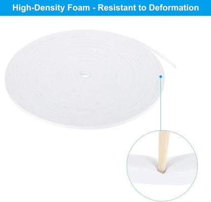 PATIKIL Weather Stripping Door Seal Strip, 3/8 Inch x 1/4 Inch x 32 Ft Self Adhesive Soundproof High Density Foam Tape Insulation for Door Window Air Conditioning, White - Colors A