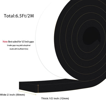 Strong Adhesive Weather Stripping, High Density Weatherproof Weather Stripping Door Seal Strip for Sliding Door, Windows,Noise-Reduction Foam Sealing Strip, White(1/2 in x 1/4 in x 13Ft) - Colors B