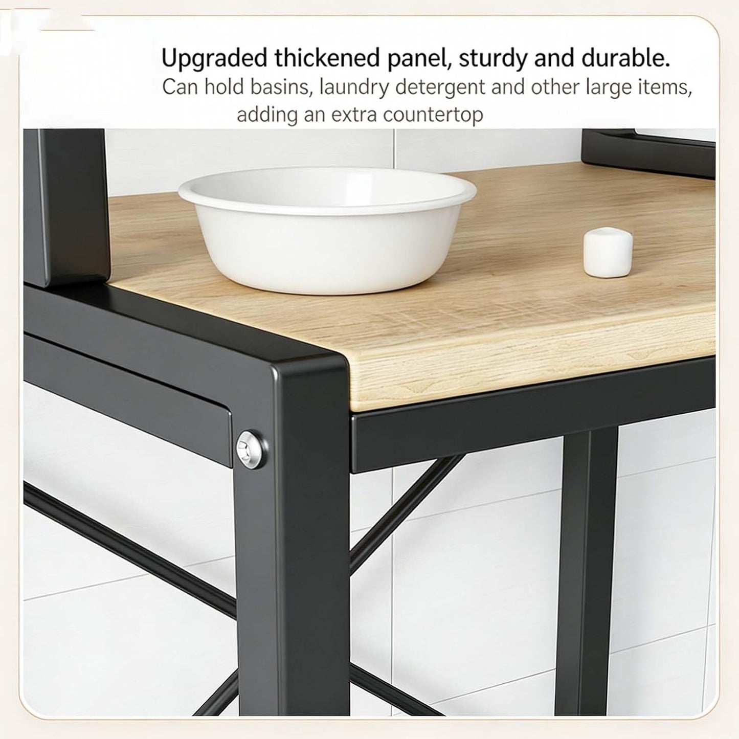 Over Washer Storage Organizer Shelf, Practical Laundry and Bathroom Storage Solution(White,Two Layers)