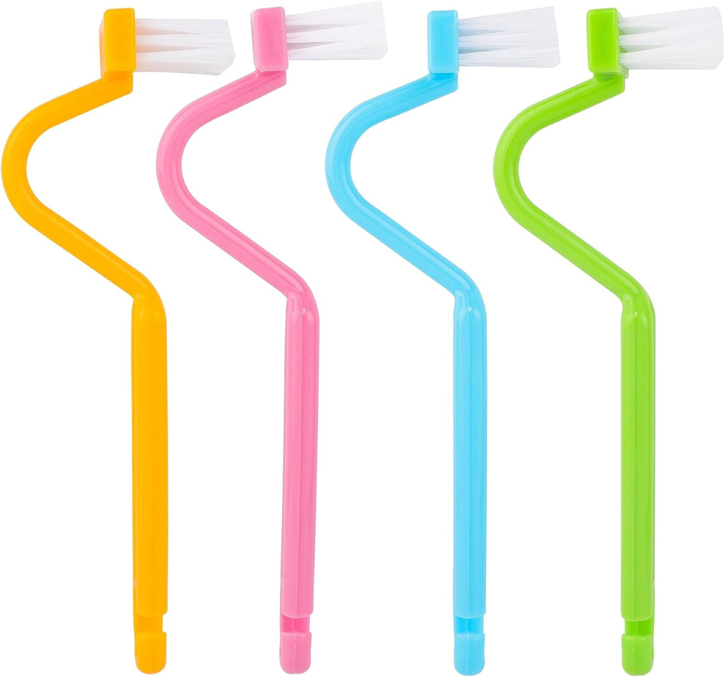 AUEAR, 4 Pack Plastic Curved Small Toilet Brushes Cleaning for Edges Corner Crevices