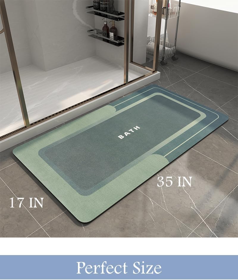MontVoo-Bath Mat-Bathroom Mat Rug Non Slip Super Absorbent Stain Resistant Quick Dry Thin Bath Rug-Bath Mats for Bathroom Floor Bathtub Vanity-Bathmat Bath Rug Easy Care-17"x27" Grey