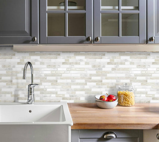 Peel and Stick Backsplash 3D Self Adhesive Wall Tile Brown 10 Sheet | Thick,Sticky,12"x12",Marble,for Kitchen,Bathroom