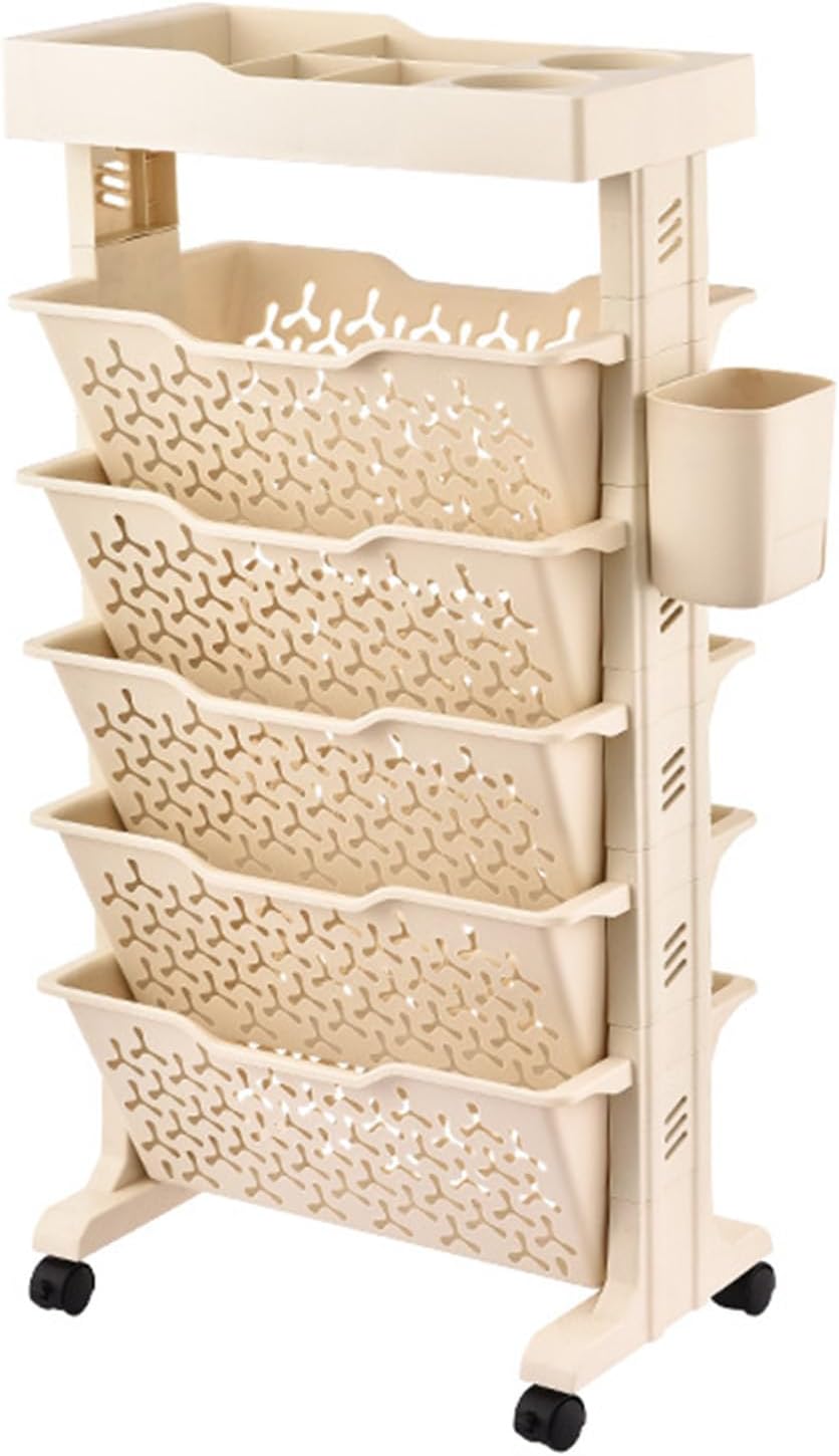 Slim Versatile Roller Cart Organizer for Home Office Storage Space 15.35 X 7.40 X 29.61 Inch