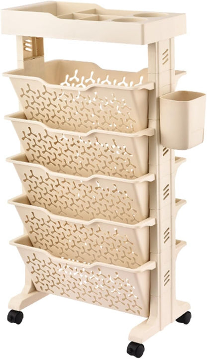 Slim Versatile Roller Cart Organizer for Home Office Storage Space 15.35 X 7.40 X 29.61 Inch