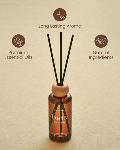 M&SENSE Reed Diffuser Set, Jasmine Sandalwood Scented 6.3 fl oz Natural Essential Oil Diffusers with Sticks, Non-Toxic Organic Air Freshener, Long-Lasting Fragrance Oils for Home Bathroom Living Room