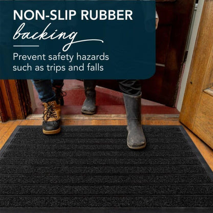ubdyo Extra Durable Door Mat - Dirt Trapping Outdoor Welcome Mats - Non-Slip Outdoor Indoor Entrance - Low Profile Front Doormat (30" x 17", Bright Brown)